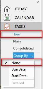 Grouping of tasks