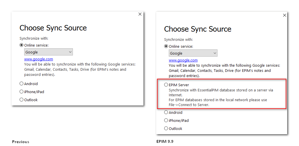 Die zusätzlichen Optionen des Synchronisations-Assistenten