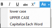 Das Icon zum Ändern des Schreibstils. Shift+F3 ist sein Tastenkürzel