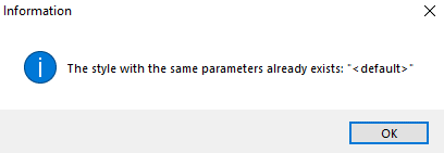 The message when you duplicate style settings