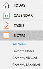 Filter in notes