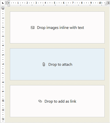 Visual presentation when dragging files into EPIM