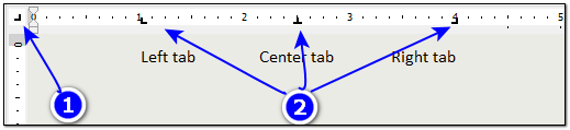 Options for setting tabs in Notes via the new ruler