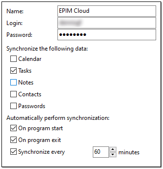Options for selectively syncing devices with EPIM Cloud