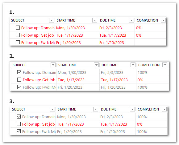 Strike Through Completed Tasks