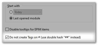 How to use the hash mark for creating tags