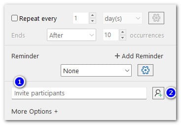Send invitations for events and tasks